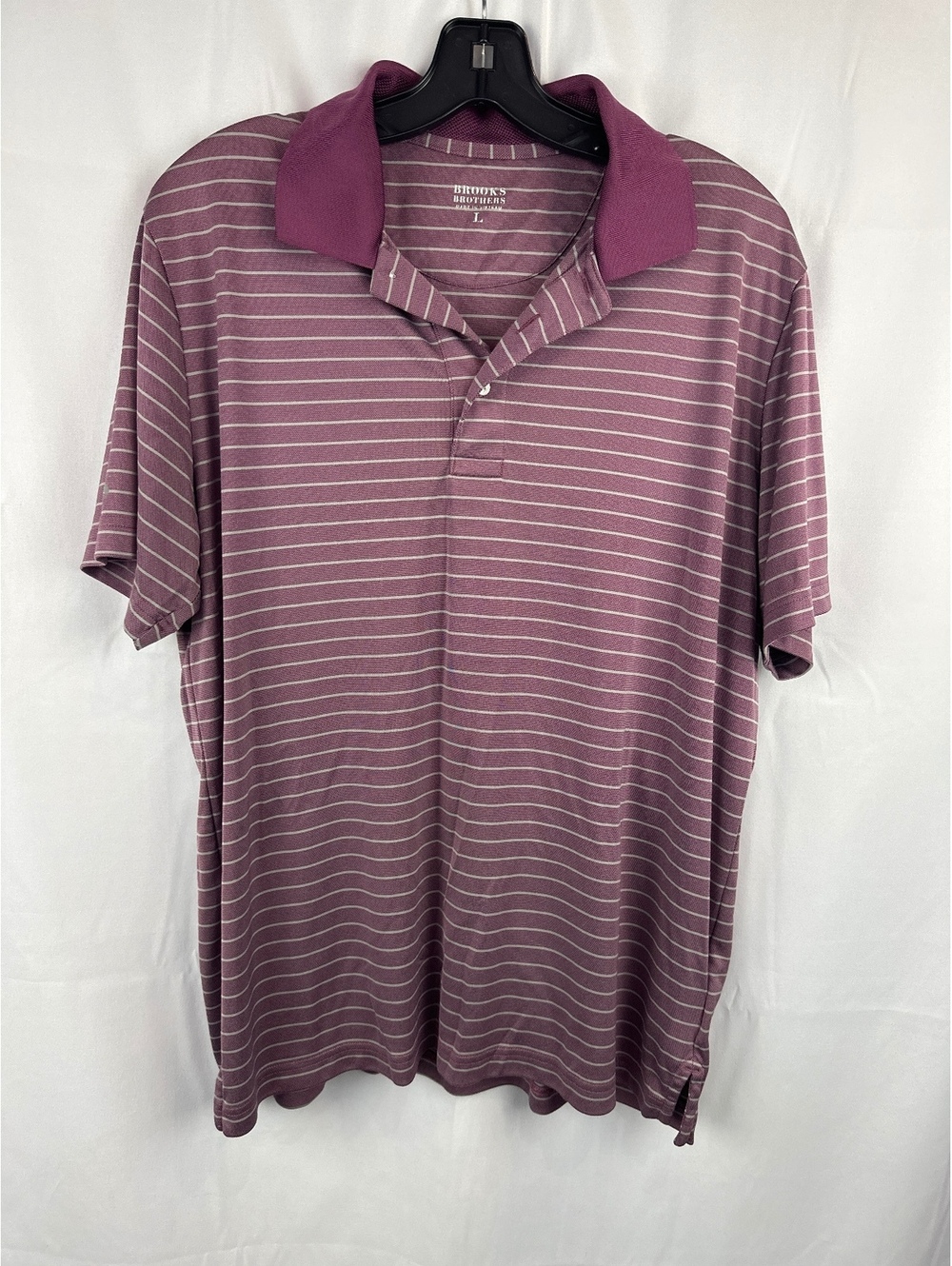Brooks Brothers Men's Polo Shirt Large Burgundy & White